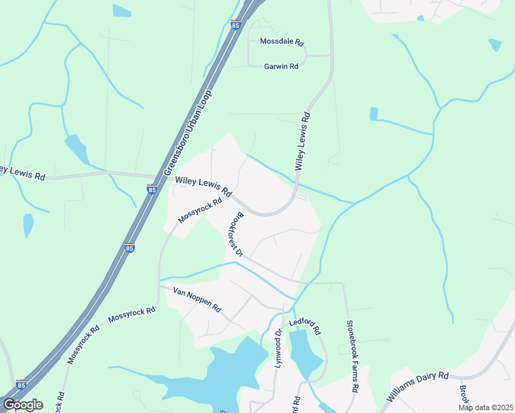 map of restaurants, bars, coffee shops, grocery stores, and more near 1409 Wiley Lewis Road in Greensboro