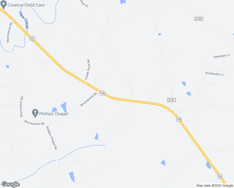 map of restaurants, bars, coffee shops, grocery stores, and more near 3872 North Carolina 54 in Graham