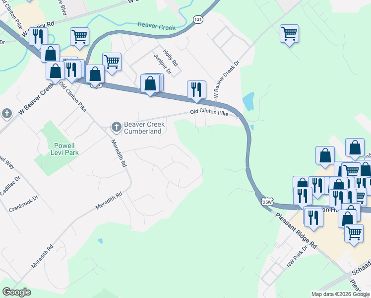 map of restaurants, bars, coffee shops, grocery stores, and more near 3500 Greywolfe Drive in Knoxville