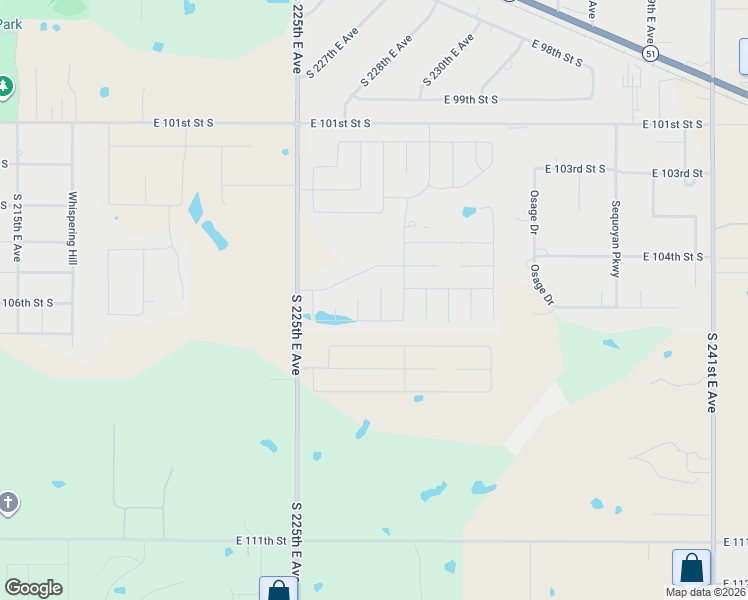 map of restaurants, bars, coffee shops, grocery stores, and more near 10426 South 229th East Avenue in Broken Arrow