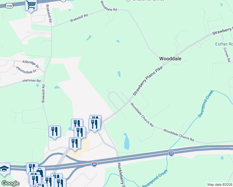 map of restaurants, bars, coffee shops, grocery stores, and more near 607 East Grinnell Circle in Knoxville
