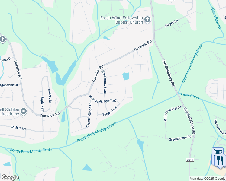 map of restaurants, bars, coffee shops, grocery stores, and more near 4841 Seminole Court in Winston-Salem