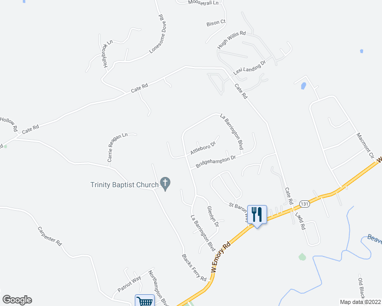 map of restaurants, bars, coffee shops, grocery stores, and more near 5725 Attleboro Drive in Powell