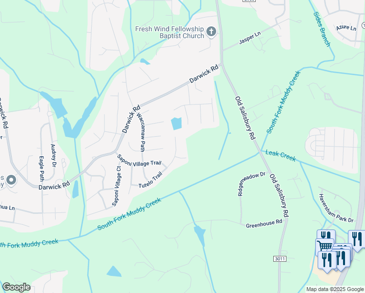 map of restaurants, bars, coffee shops, grocery stores, and more near 5170 Tutelo Trail in Winston-Salem