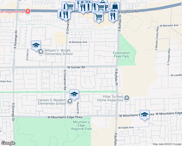map of restaurants, bars, coffee shops, grocery stores, and more near 8005 Egypt Meadows Avenue in Las Vegas