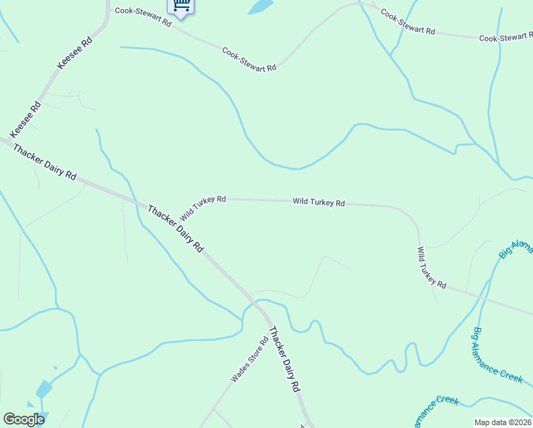 map of restaurants, bars, coffee shops, grocery stores, and more near 5430 Wild Turkey Road in Whitsett