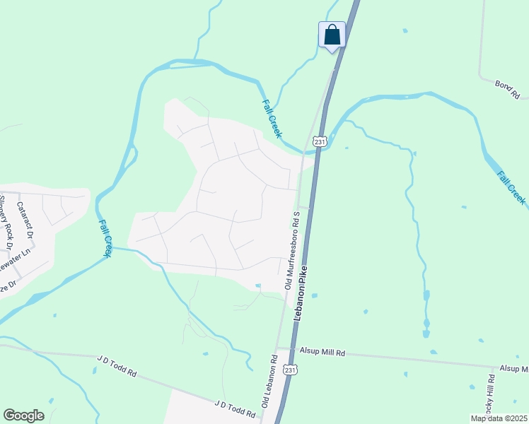 map of restaurants, bars, coffee shops, grocery stores, and more near 135 Windyhill Street in Murfreesboro