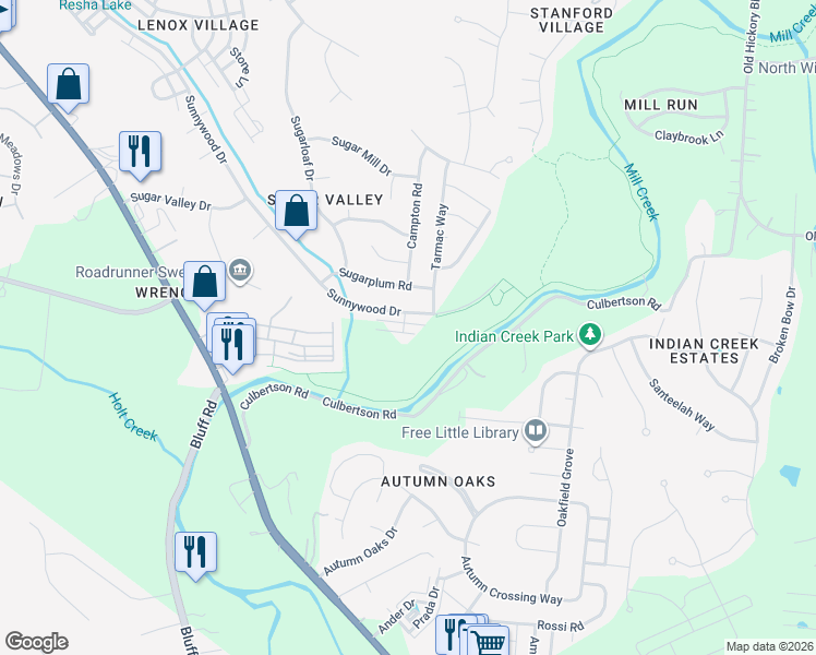 map of restaurants, bars, coffee shops, grocery stores, and more near 6708 Sunnywood Drive in Nashville