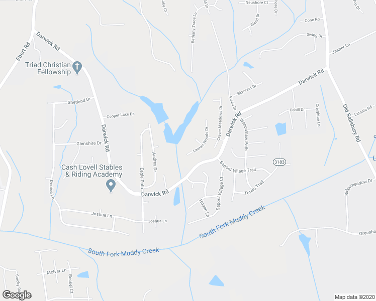 map of restaurants, bars, coffee shops, grocery stores, and more near 2151 Lauren Woods Drive in Winston-Salem