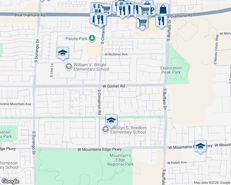 map of restaurants, bars, coffee shops, grocery stores, and more near 8112 Cheerful Valley Avenue in Las Vegas
