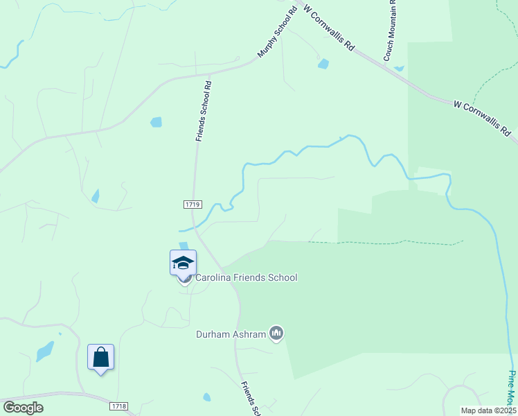 map of restaurants, bars, coffee shops, grocery stores, and more near Piney Creek Lane in Durham