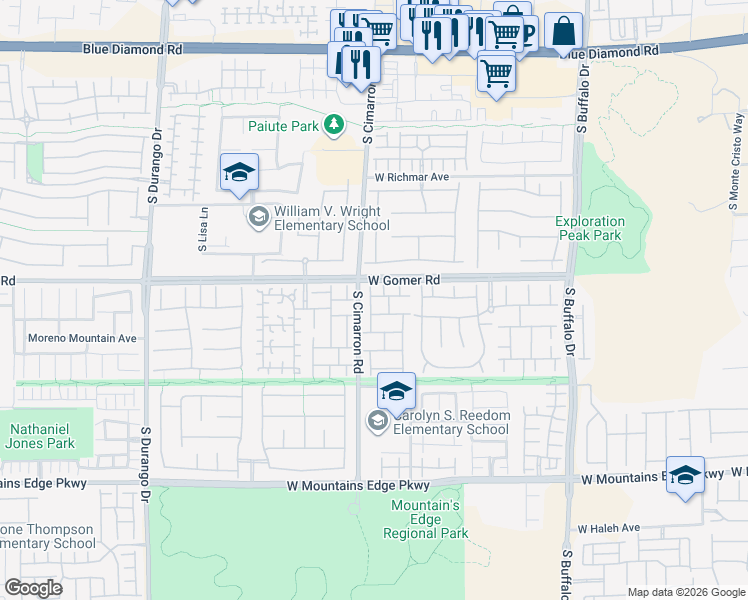 map of restaurants, bars, coffee shops, grocery stores, and more near 9703 Mount Kenyon Street in Las Vegas