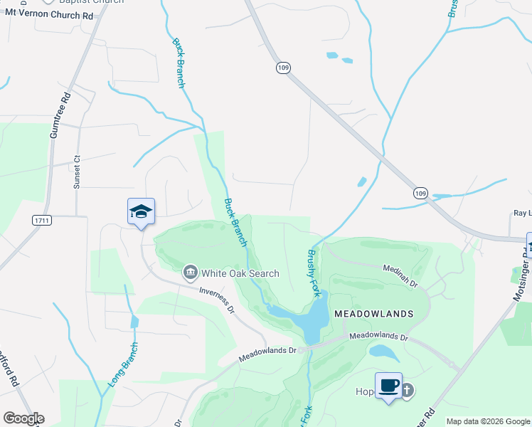 map of restaurants, bars, coffee shops, grocery stores, and more near 1466 Robbins Road in Winston-Salem