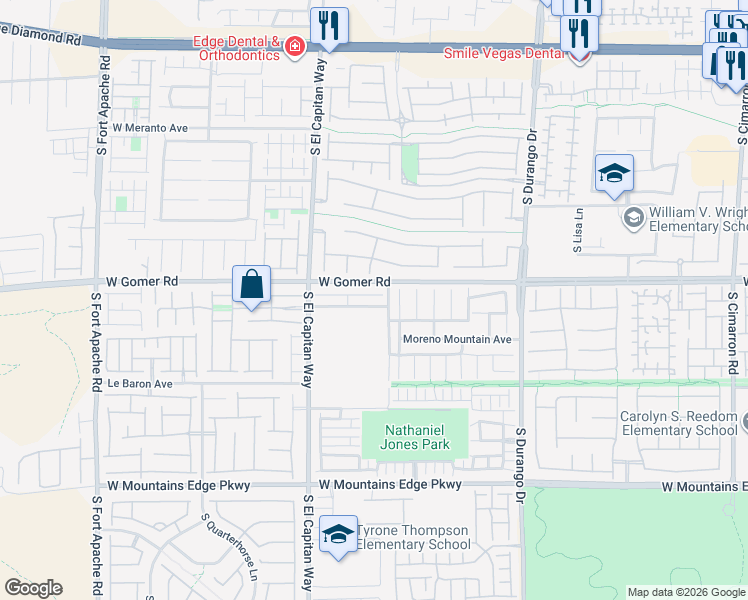 map of restaurants, bars, coffee shops, grocery stores, and more near 8871 Oceanside Slopes Avenue in Las Vegas
