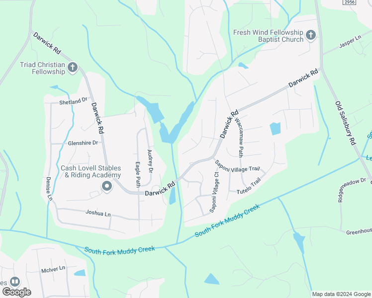 map of restaurants, bars, coffee shops, grocery stores, and more near 2145 Lauren Woods Drive in Winston-Salem