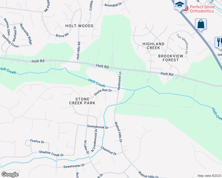 map of restaurants, bars, coffee shops, grocery stores, and more near 6912 Stone Run Drive in Nashville