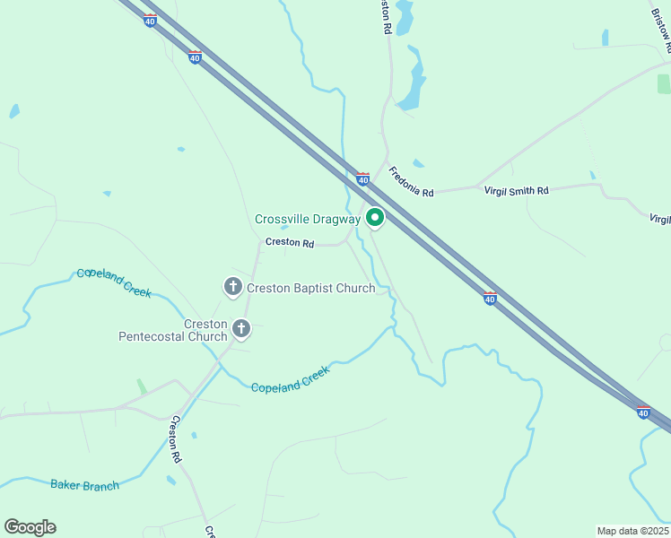 map of restaurants, bars, coffee shops, grocery stores, and more near 1520 Creston Road in Crossville