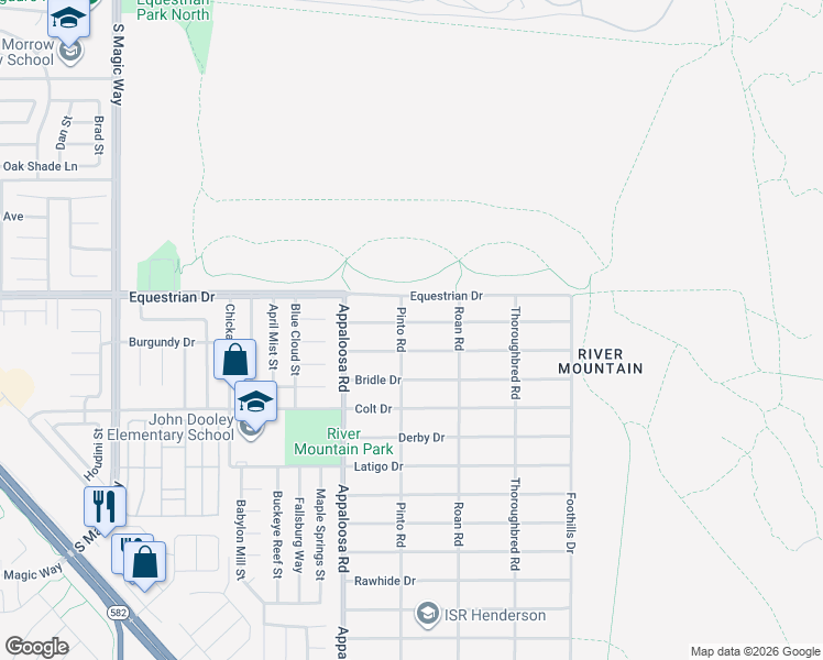 map of restaurants, bars, coffee shops, grocery stores, and more near 1541 Albino Drive in Henderson