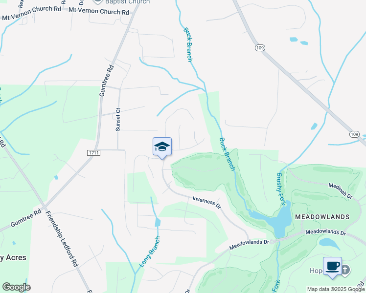 map of restaurants, bars, coffee shops, grocery stores, and more near 110 Winged Foot Court in Winston-Salem