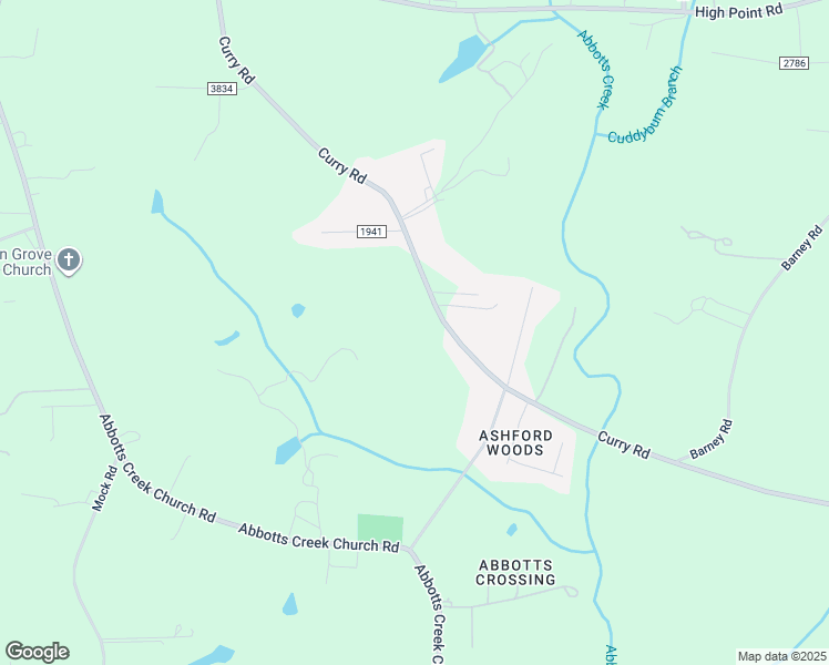 map of restaurants, bars, coffee shops, grocery stores, and more near 1533 Curry Road in Kernersville
