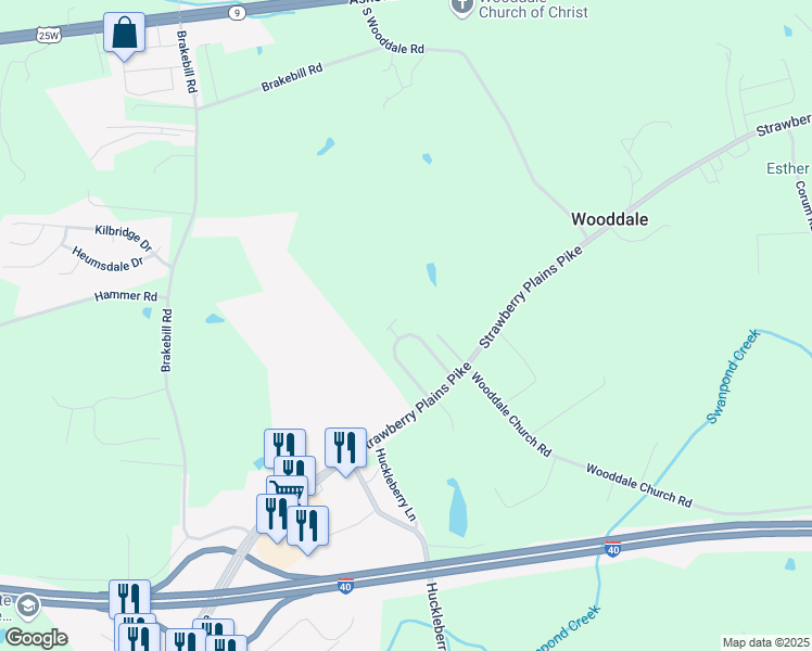 map of restaurants, bars, coffee shops, grocery stores, and more near 600 East Grinnell Circle in Knoxville