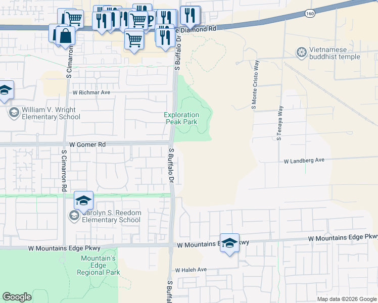 map of restaurants, bars, coffee shops, grocery stores, and more near in Las Vegas