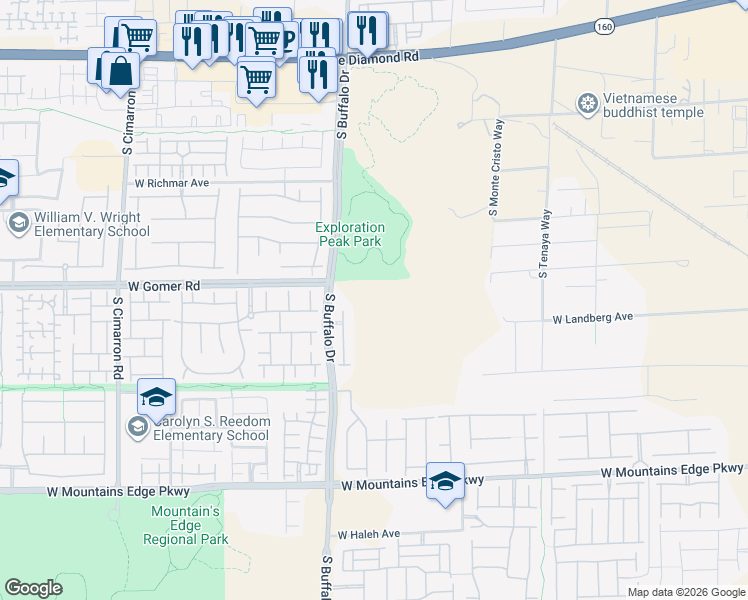 map of restaurants, bars, coffee shops, grocery stores, and more near in Las Vegas