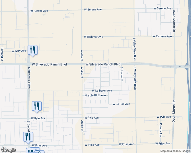 map of restaurants, bars, coffee shops, grocery stores, and more near 4246 West Landberg Avenue in Las Vegas