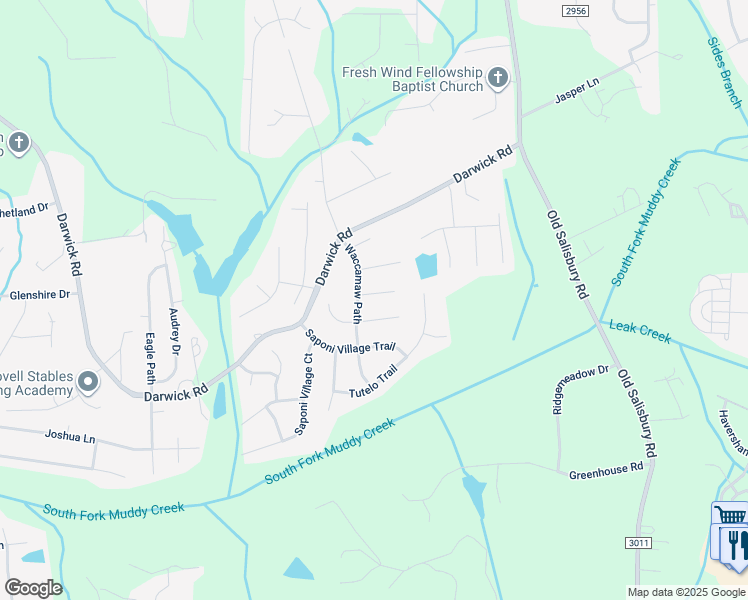 map of restaurants, bars, coffee shops, grocery stores, and more near 4820 Manteo Lane in Winston-Salem