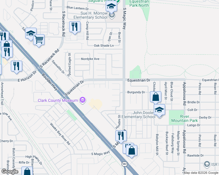 map of restaurants, bars, coffee shops, grocery stores, and more near 1170 Nakoa Court in Henderson