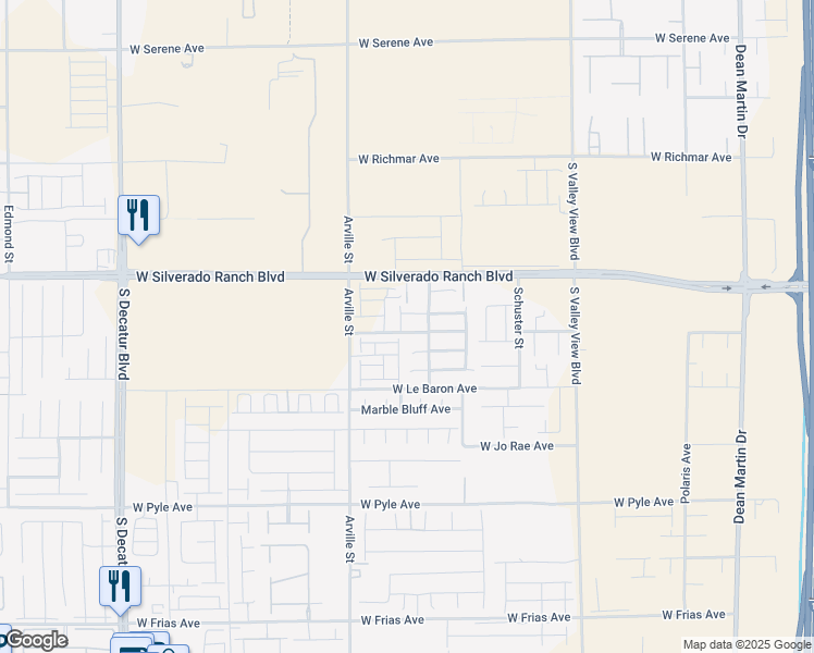 map of restaurants, bars, coffee shops, grocery stores, and more near 4246 West Landberg Avenue in Las Vegas