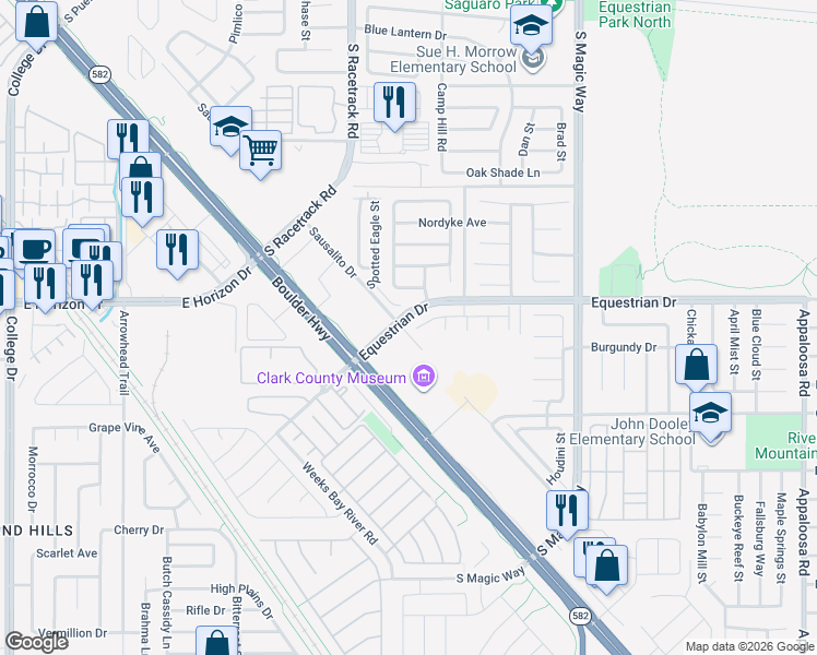 map of restaurants, bars, coffee shops, grocery stores, and more near 1054 Langston Ranch Avenue in Henderson