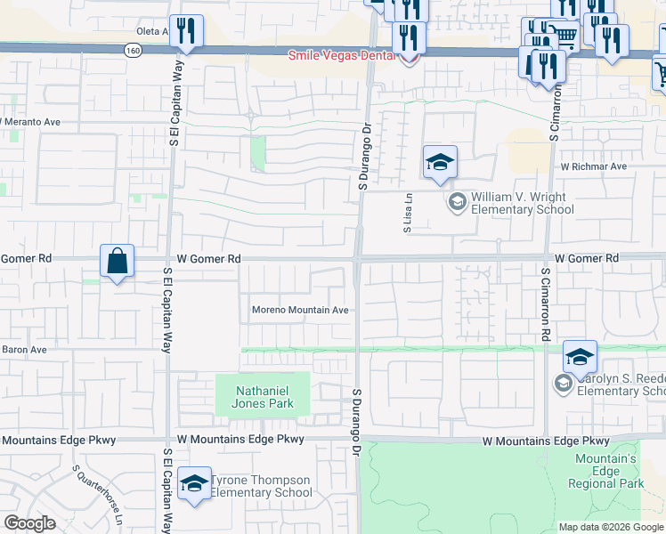 map of restaurants, bars, coffee shops, grocery stores, and more near 8640 Arcata Coast Avenue in Las Vegas