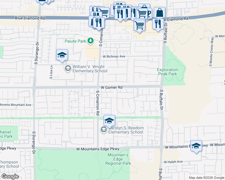 map of restaurants, bars, coffee shops, grocery stores, and more near 8112 Cheerful Valley Avenue in Las Vegas