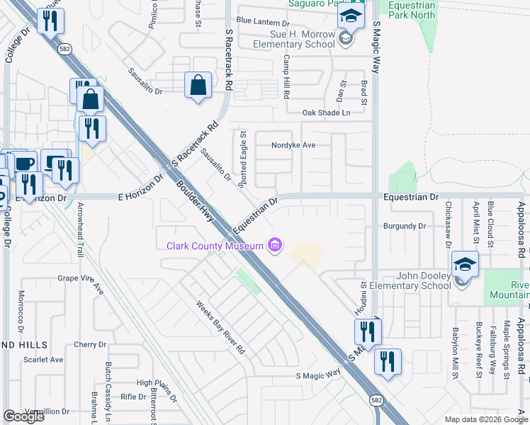 map of restaurants, bars, coffee shops, grocery stores, and more near 1054 Langston Ranch Avenue in Henderson