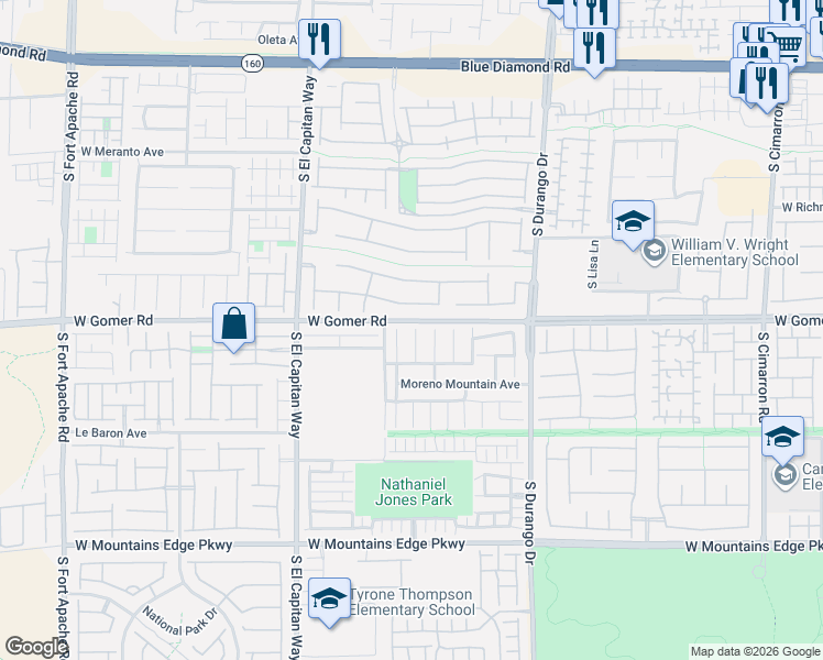 map of restaurants, bars, coffee shops, grocery stores, and more near 9707 Mount Del Mar Street in Las Vegas