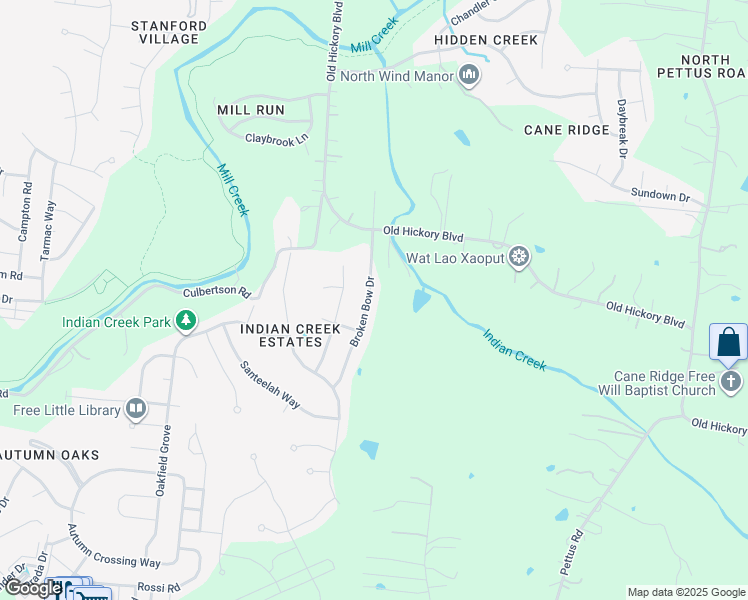 map of restaurants, bars, coffee shops, grocery stores, and more near 6549 Broken Bow Drive in Nashville