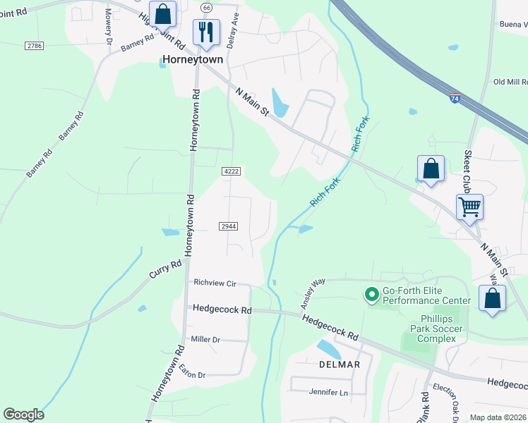map of restaurants, bars, coffee shops, grocery stores, and more near 6740 Maize Drive in High Point