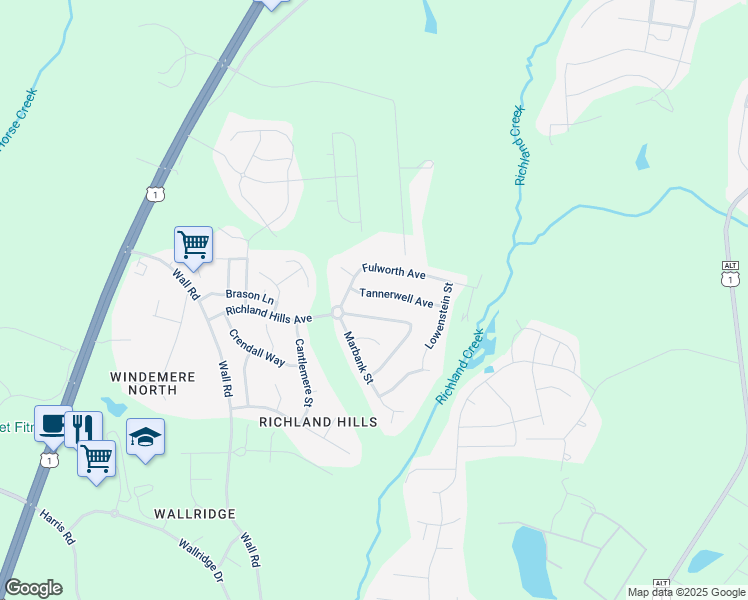 map of restaurants, bars, coffee shops, grocery stores, and more near 821 Tanner Well Avenue in Wake Forest