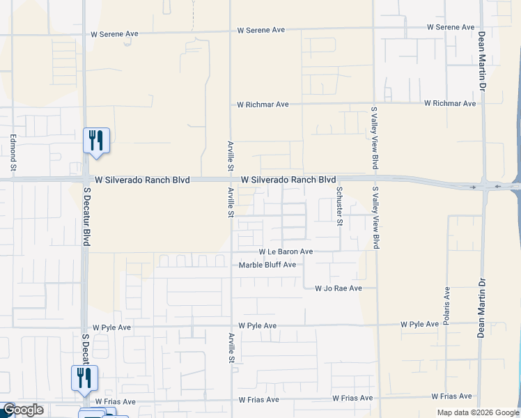 map of restaurants, bars, coffee shops, grocery stores, and more near 9785 Granite Mesa Street in Las Vegas