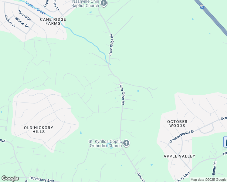 map of restaurants, bars, coffee shops, grocery stores, and more near 5877 Cane Ridge Road in Nashville