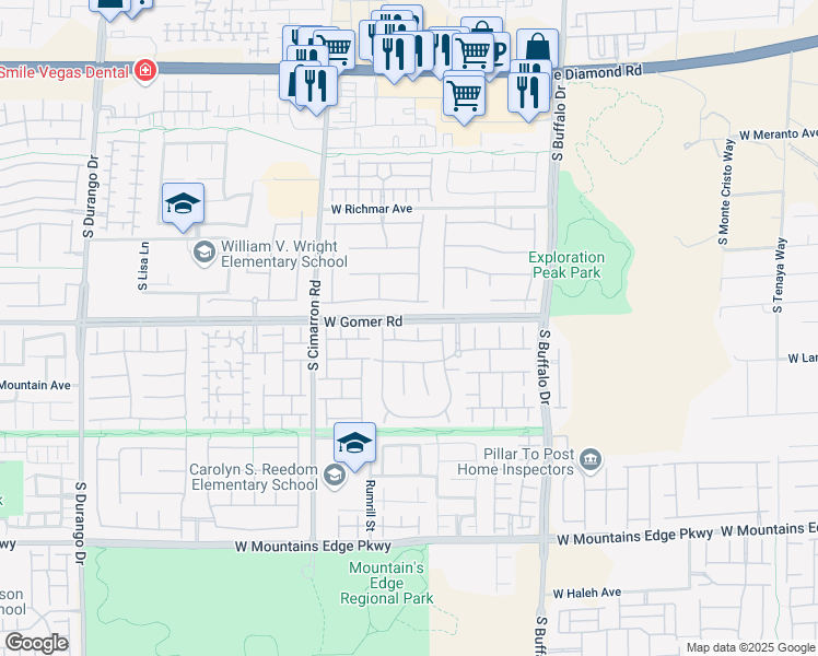 map of restaurants, bars, coffee shops, grocery stores, and more near 8074 Egypt Meadows Avenue in Las Vegas
