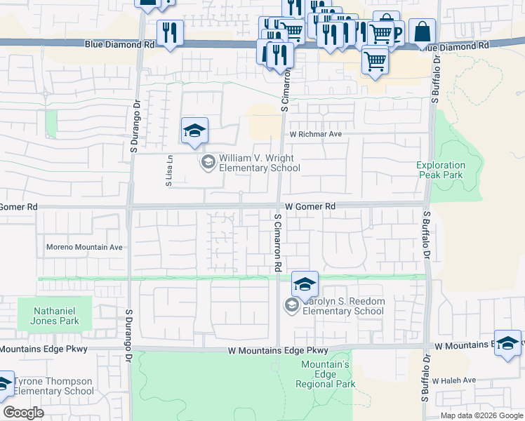 map of restaurants, bars, coffee shops, grocery stores, and more near 9706 Gifthouse St in Las Vegas