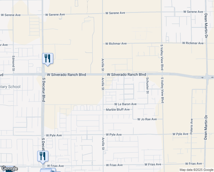 map of restaurants, bars, coffee shops, grocery stores, and more near 4371 Sunburst Spring Avenue in Las Vegas