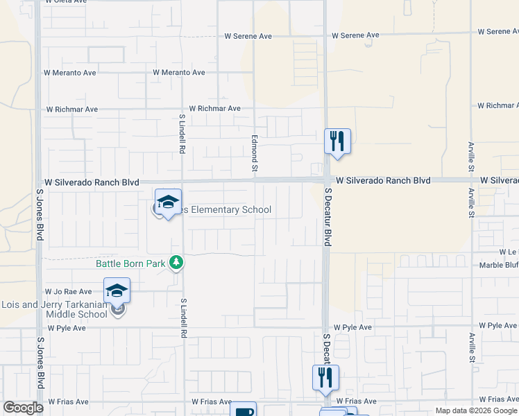 map of restaurants, bars, coffee shops, grocery stores, and more near 9771 Panther Hollow Street in Las Vegas