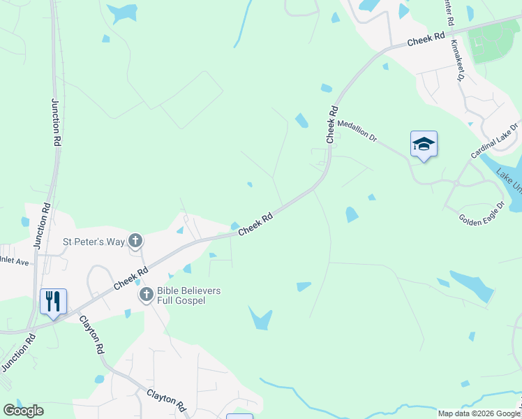 map of restaurants, bars, coffee shops, grocery stores, and more near 3149 Cheek Road in Durham