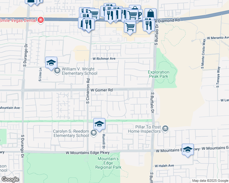 map of restaurants, bars, coffee shops, grocery stores, and more near 8074 Egypt Meadows Avenue in Las Vegas