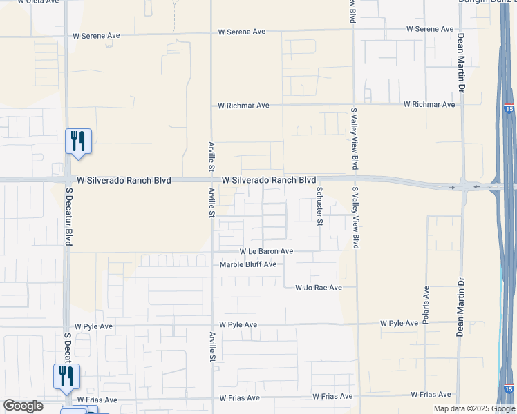 map of restaurants, bars, coffee shops, grocery stores, and more near 4175 Blue Quail Court in Las Vegas