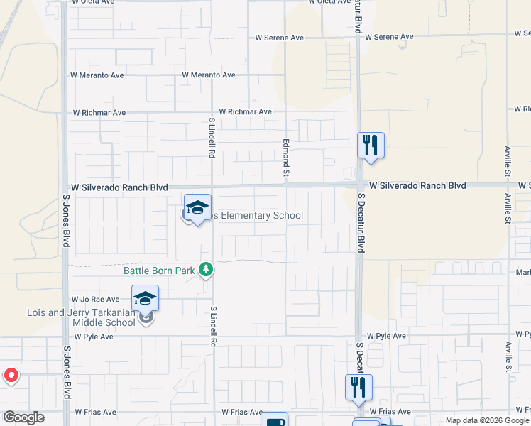 map of restaurants, bars, coffee shops, grocery stores, and more near 5295 Ledgewood Creek Avenue in Las Vegas