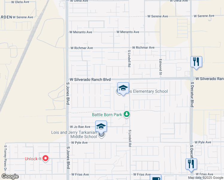 map of restaurants, bars, coffee shops, grocery stores, and more near 9782 Smokey Moon Street in Las Vegas